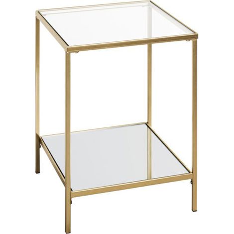 Table d'Appoint Carrée Design "Timana" 55cm Or (1/5)
