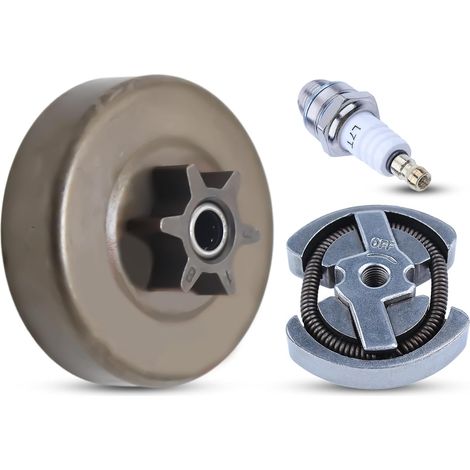 Assemblage de tambour d'embrayage avec pignon 3/8 pour tronçonneuse Husqvarna Poulan P3314 P3416 P4018 P4218 Remplacement 501628301 530057907 (1/5)