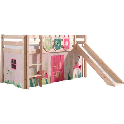 Pack - Lit Enfant Toboggan, Tente & 3 Pochettes "Pino Spring" Naturel (1/5)