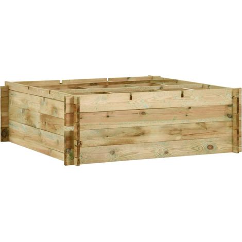 Fioriera per ortaggi in legno di pino impregnato 120 x 120 x 40 cm 020000837