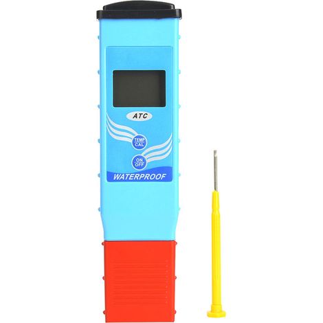 Testeur de pH numérique étanche avec mesure de température, qualité de l'eau, écran LCD double affichage, appareil portable pour piscine et aquarium, sonde de précision (1/5)