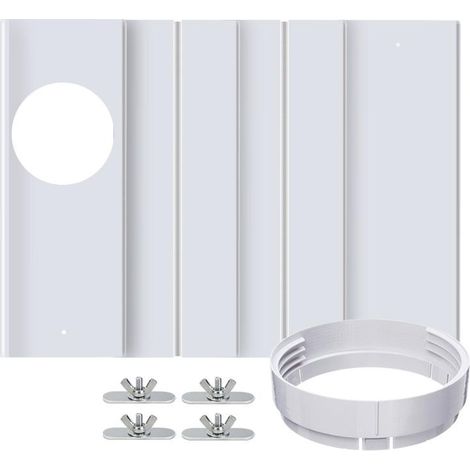 BEBUSINGOTO Kit de Fenêtre Universel pour Climatiseur Portable de Tuyau d'échappement avec Coupleur Kit de Ventilation AC Réglable Joint en PVC pour Fenêtre Coulissante (pour Tuyau de 15cm) (1/5)