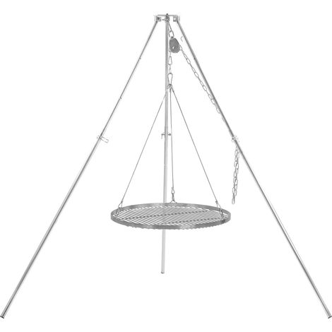 BBQ-Toro Dreibein Schwenkgrill mit Ø 60 cm Grillrost, Edelstahl, Höhenverstellbar 119-184 cm (1/5)