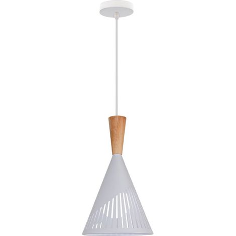 Lustre Suspension - Métal Blanc - Hauteur Réglable - Style Industriel Minimaliste - Pour Intérieur Salon Chambre Cuisine Bureau - 1 Pièce