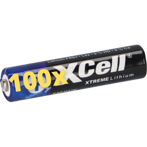 100x XTREME Lithium Batterie AAA Micro FR03 L92 XCell 25x 4er Blister (1/5)