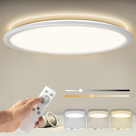 Ineasicer Dimmable LED Ceiling Light with Remote Control, 24W 2400LM Round Panel Ceiling Light, IP44, 2.5cm Ultra Thin, 3000K-6500K, 30x30cm White for Bedroom/Bathroom/Children's Room/Living Room/Kitc (1/5)