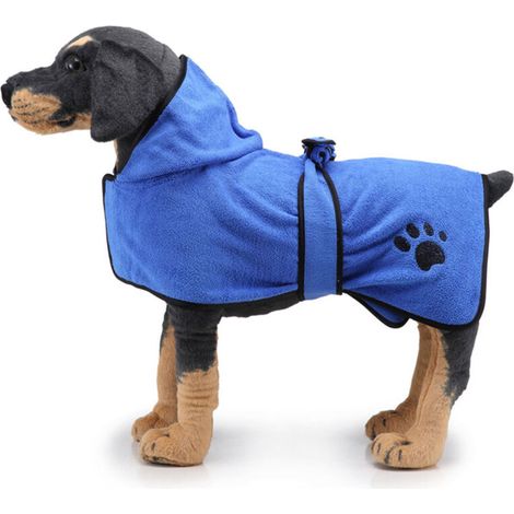 Peignoir de bain pour chien avec patte brodée - Modèle YP06 - Taille XL - Pour grands chiens, confortable et pratique (1/5)