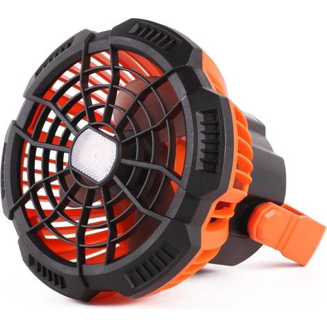 Ventilateur sans fil - Ventilateur de camping avec lampe LED et crochet (1/5)
