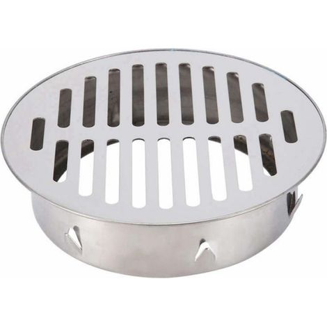 Siphon de sol inox rond 160 mm - grille plat anti-colmatage et anti-odeurs (1/5)