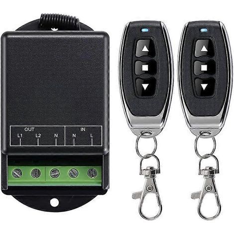 Interrupteur double sans fil à télécommande, relais 10 A AC 100-240 V, interrupteur radiofréquence, appareils ménagers, W (1/5)