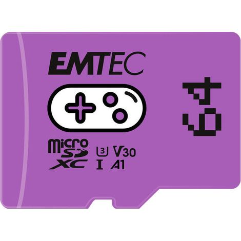 Tarjeta Emtec m64GB UHS-I U3 V30 A1 Gaming Morado (1/3)