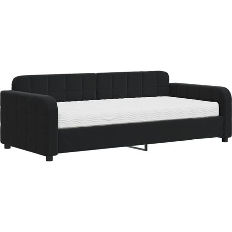 Maison Exclusive - Divano Letto con Materasso Nero 90x190 cm in Velluto (1/5)