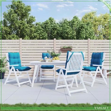 Coussins de chaise à dossier bas - FAFEISY - 377684 - lot de 4 - Bleu clair - Tissu Oxford résistant à l'eau (1/5)