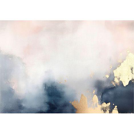 Papier peint abstrait doré et gris salon chambre à coucher – 250 x 175 cm papier peint intissé Wallarena (1/4)