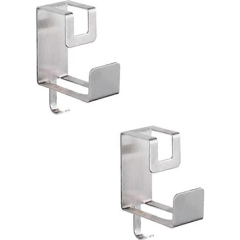 Crochets de rangement muraux pour lavabo, lot de 2, crochets en acier inoxydable sans perçage (1/5)