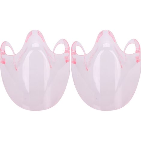 2 protège-visage anti-poussière rouge, écran facial transparent à accrocher aux oreilles, couverture protectrice anti-éclaboussures (1/5)