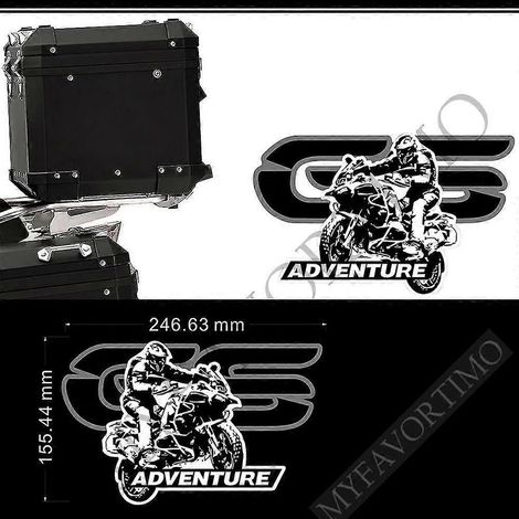 Autocollants pour BMW R1200GS, F850GS, F800GS, R1250GS, F750GS, G310GS, R1150GS, GSA, HP, valises de coffre, bagages, valises en aluminium, Adventure - GS Stickers26 (1/5)