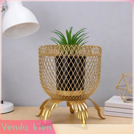 Plante succulente artificielle, fausse plante réaliste en fer plaqué or, pour la décoration de bureau à domicile, style nordique (1/4)