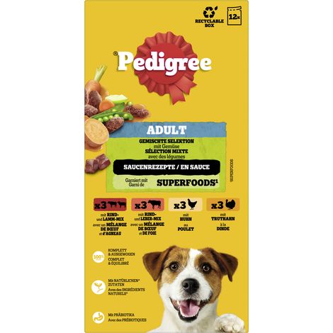 Pedigree Hundenassfutter Adult 12 x 100 g Gemischte Selektion (1/2)