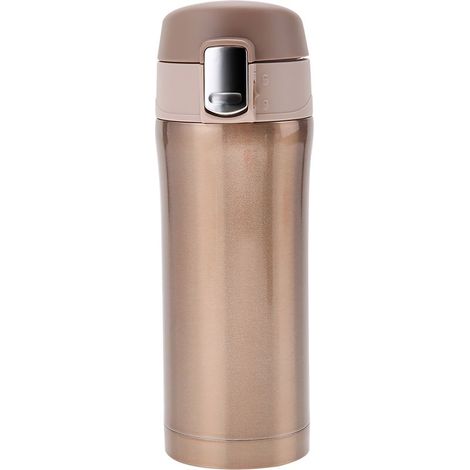 Bouteille Isotherme en Acier Inoxydable 350ml, Thermos Vide pour Café et Thé, Tasse de Voyage Dorée (1/5)