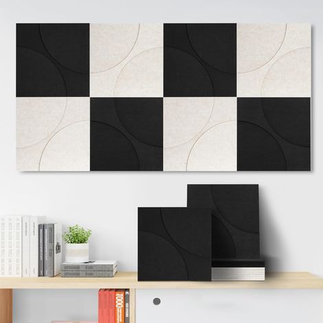 12 Panneaux Sonores 30cm x 30cm - Absorption Acoustique pour Studio d'Enregistrement - Décoration Murale 3D Antifeu - Panneaux Insonorisants (1/5)