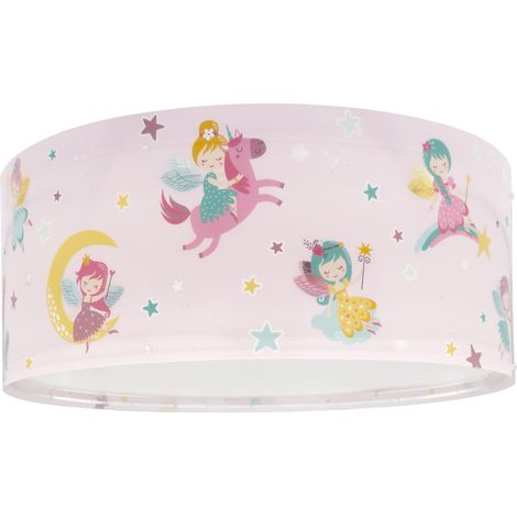 Plafonnier Enfant, Lampe de Plafond pour Chambre d’Enfant, Luminaire, Fées Rose, 42496M, E27-2 x 15W (1/5)