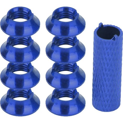 Kit interrupteur en aluminium pour émetteur RC, écrous adaptés à la télécommande FUTABA, couleur bleu foncé. (1/5)