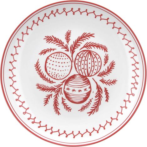 Tognana Piatto Panettone Natale Ball Christmas Red XMas D 31 Cm