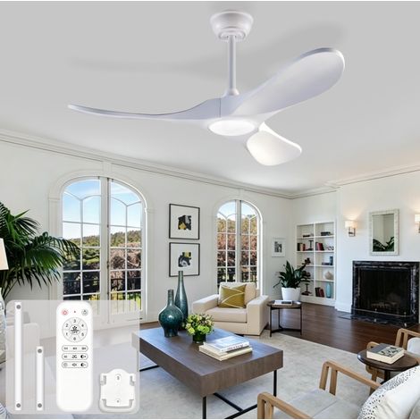 OKMYHOME Deckenventilator mit LED 107 cm, 6 Stufen, reversibel, Weiß (1/5)