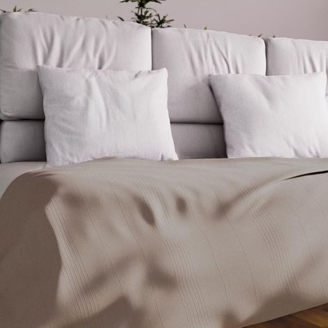 Jeté de lit ou canapé 180x220 cm ADELE taupe, par Soleil d'ocre