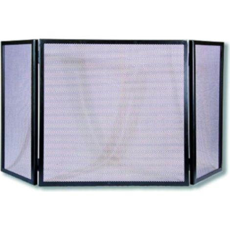 Grille pare-feu cheminée en fer forgé noir – Dimensions 64x66x32 cm – Protection optimale contre les braises – Modèle 3 corps – Visiodirect (1/3)