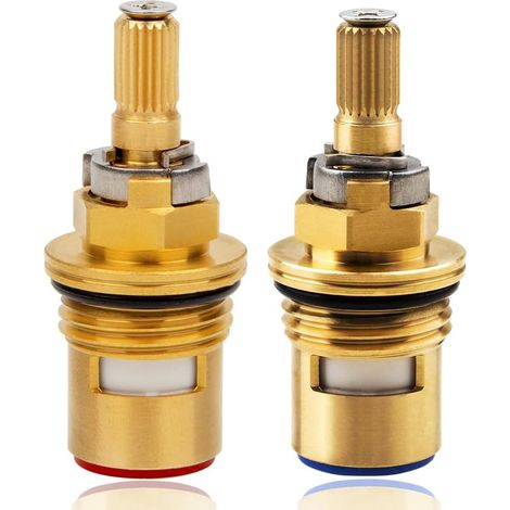 Ventileinsätze aus Messing für Kohler K-GP77005-RP und K-GP77006-RP Armaturen, Ersatzteile für Warm- und Kaltwasserarmaturen, Packung mit 2 Ersatz-Ventileinsätzen aus Messing.