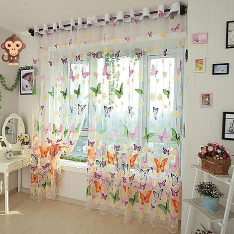 Rideaux à motif papillons — Idéaux pour chambres d'enfants, salons et autres espaces (100 x 200 cm) (1/5)