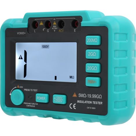 VC60D+ Testeur de résistance d'isolement numérique 0,5-19,99 GΩ (Mégohmmètre) - Outils électriques