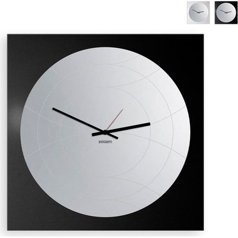 Wanduhr mit rundem Spiegelrahmen modernes Design Narciso - Schwarz (1/5)