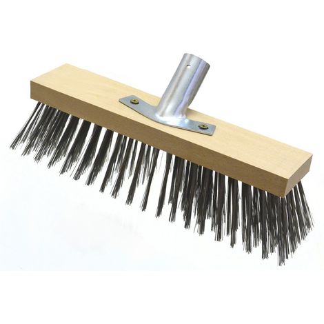 Nespoli Stahldrahtbesen 30 cm mit Metallstielhalter 28 mm Straßenbesen Gartenbesen