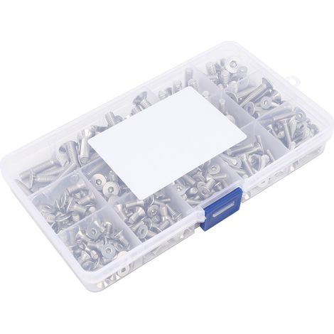 Kit de 260 vis plates M4/M5/M6 à six pans creux en acier inoxydable 304 pour l'industrie électronique (1/5)