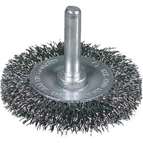 Brosse circulaire OSBORN en acier ondulé plaqué laiton, 4 500 tr/min, tige de 6 mm.