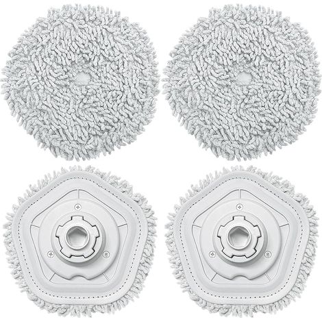 4PCS Chiffons pour Dreame W10/W10 Pro de Rechange pour aspirateur Robot, Lavable Tampon de Vadrouille, Parfait pour Tous Les Types de sols