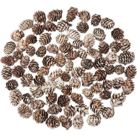 100 Pomme de pin, peinture blanche, taille 3-5 cm, décoration naturelle, bricolage maison, arbre de Noël, mariage automne hiver