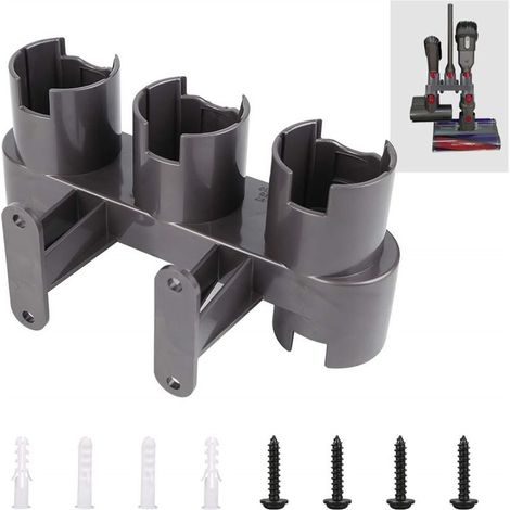 Support d'Accessoires Mural, Ensemble de Convertisseur d'Adaptateur pour Dyson V11 V10 V8 V7, Remplacement pour Aspirateur Dyson(Gris, avec le paquet de pièces) (1/5)