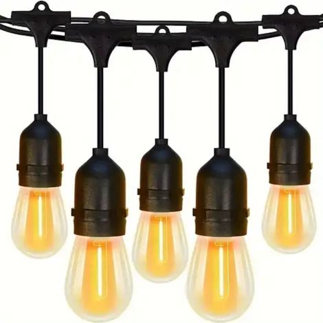 Guirlande lumineuse décorative à 10 LED, alimentation secteur, 10 mètres, lumière chaude, interconnectable, intérieur/jardin/terrasse, IP65 (1/5)