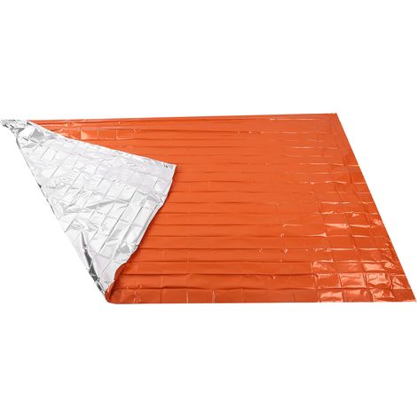 Couverture de survie réfléchissante orange pour camping et randonnée d'urgence (1/5)