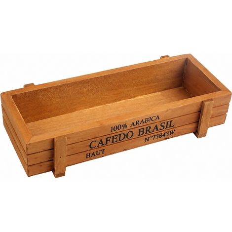 Pot de fleurs en bois pour plantes succulentes, couleur vintage, décoration rustique pour plantes d'intérieur (1/4)