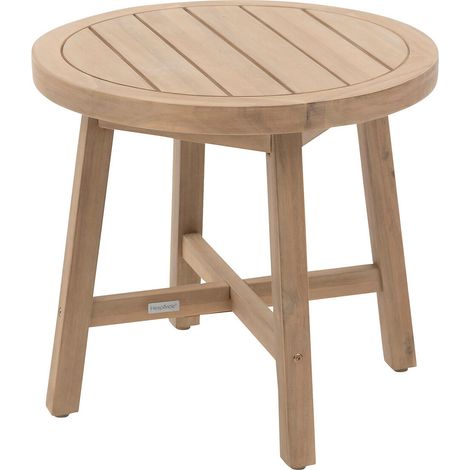 Table de jardin d'appoint ronde en bois PAPOUASIE (1/5)