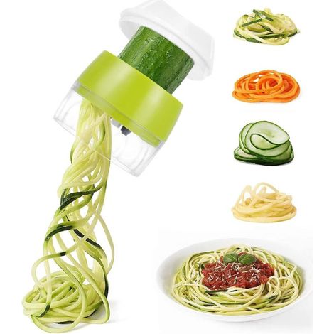 Coupe Légumes Spirale, 3 en 1 Spaghetti de Légumes Spiralizer Legume, Spirale de Légumes Trancheuse pour Courgette Nouilles, Spaghettis, Carotte, Concombre