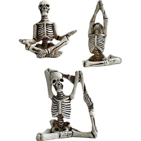 Statue de squelette de yoga, décoration d'Halloween, figurine de crâne en méditation