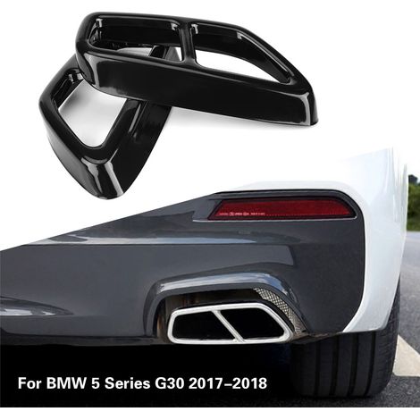 2 embouts d'échappement noirs en acier inoxydable, garnitures pour BMW Série 5 G30 2017-2018 (1/5)
