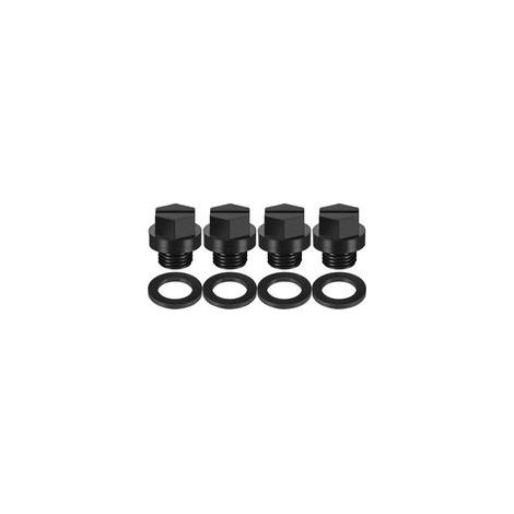 Lot de 4 Bouchons de Vidange pour Pompe de Piscine avec Joints Compatibles avec Hayward SPX1700FG,Noir