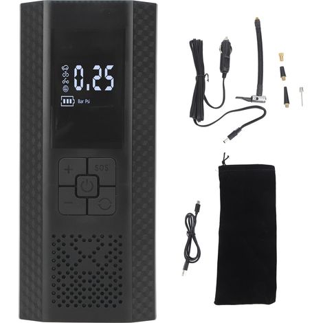 Toivize F7105-2 Gonfiatore per pneumatici compatto senza fili con batteria da 6000 mAh, schermo LCD e spegnimento automatico per auto, biciclette e motociclette (1/5)